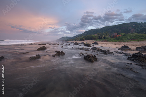 Coastal peaceful sunset