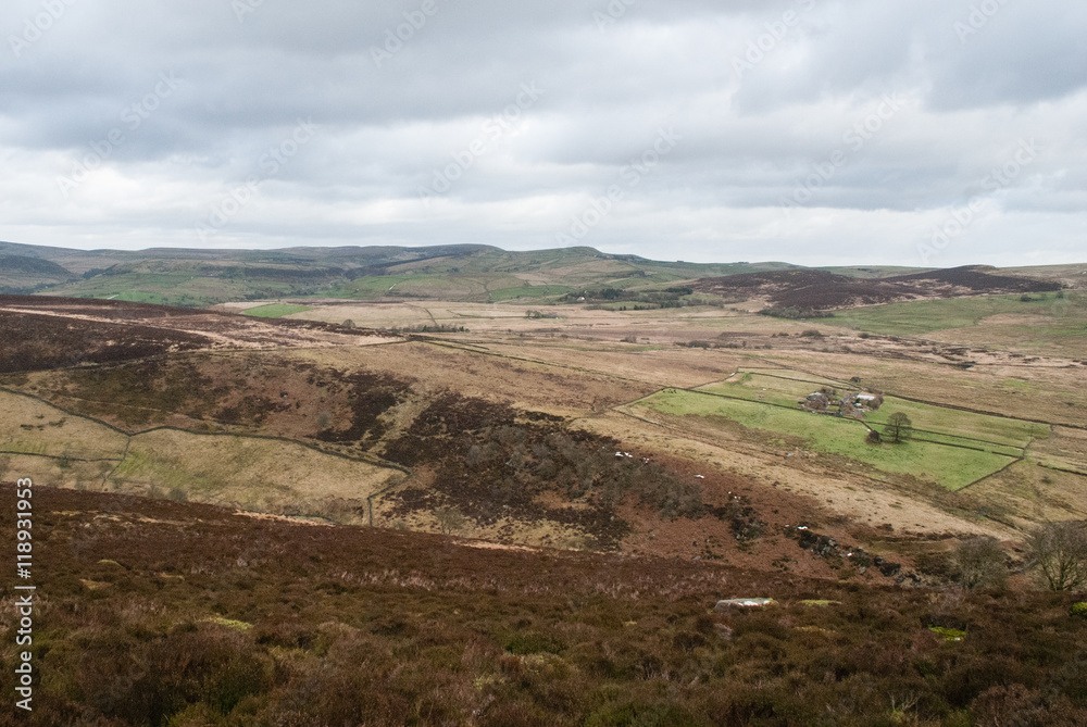 Fields and moorlands in Staffordshire