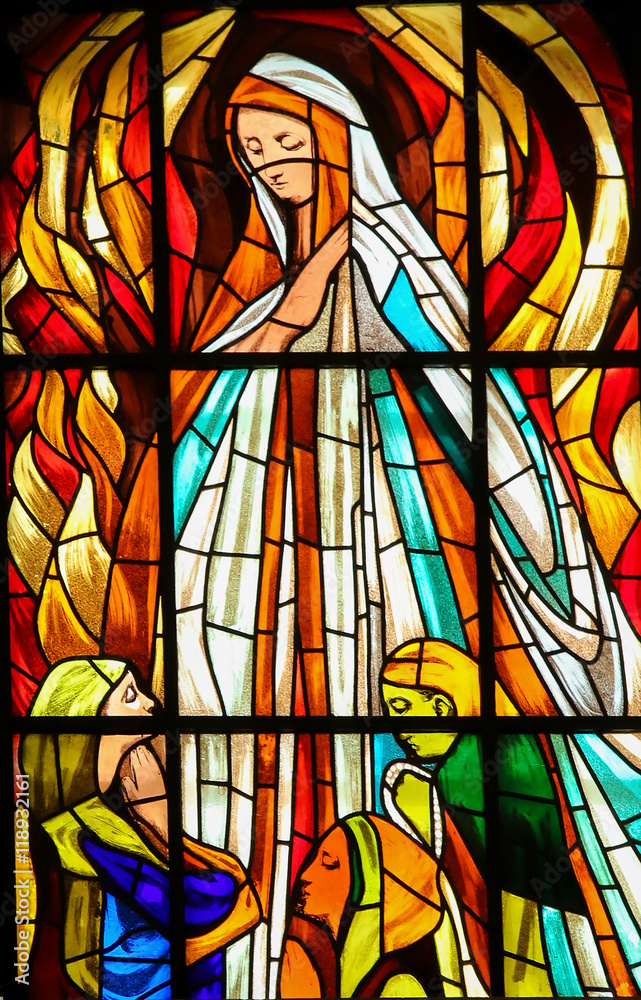 Stained Glass - Apparition of Virgin Mary in Fatima