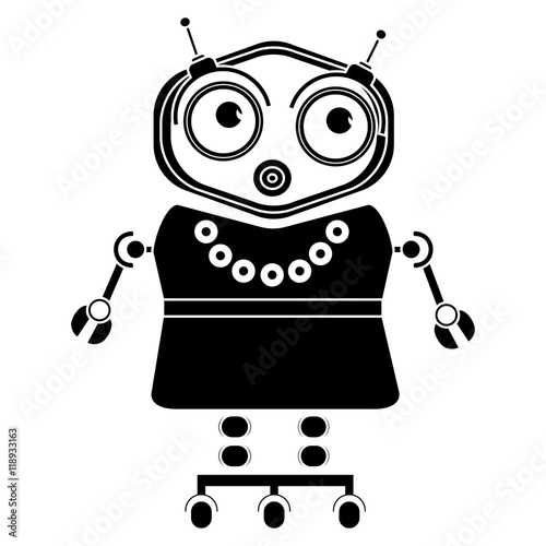Vector robot silhouette