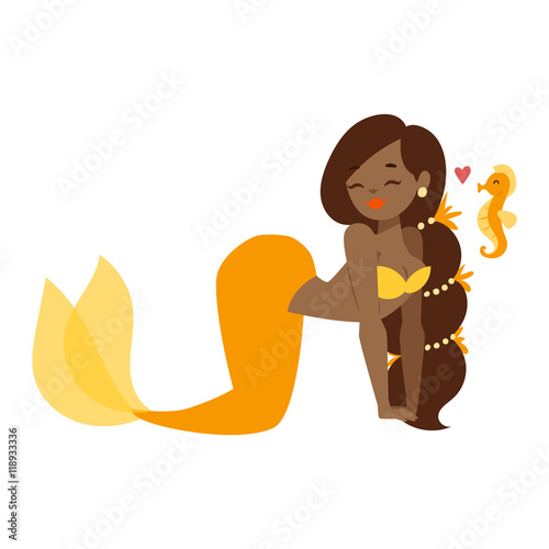Mermaid nixie character vector