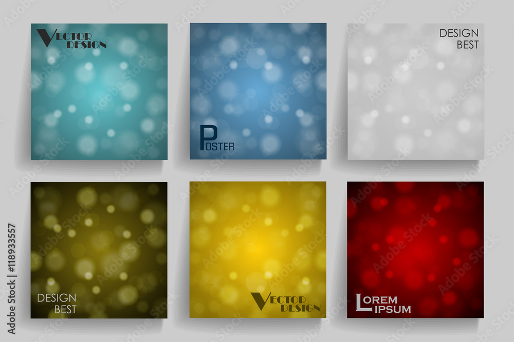 Fototapeta premium Pack of 6 in 1 blurred abstract backgrounds. Use for posters, cards, covers, placards, flyers and banner designs. Vector illustration