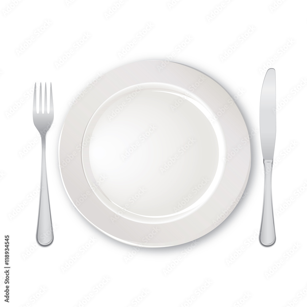 Table setting set. Fork, Knife, Spoon, Plate set. Cutlery service white sign Table setting set. Fork, Knife, Spoon, Plate set. Cutlery service white sign