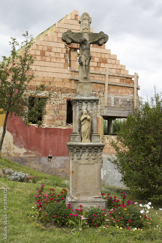 Fototapeta premium Village cross in Hungary
