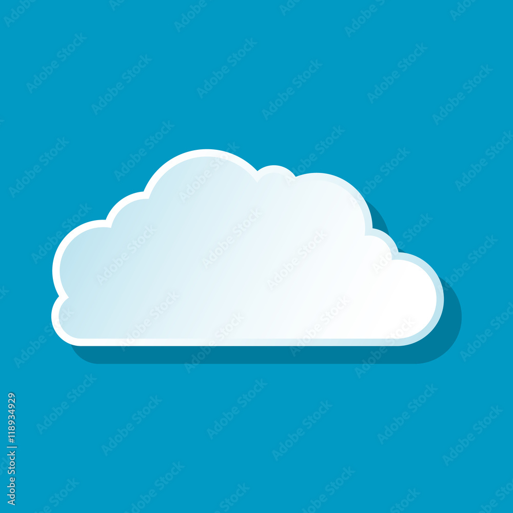 Heavenly cloud icon on blue background. Weather symbol Heavenly cloud icon on blue background. Weather symbol