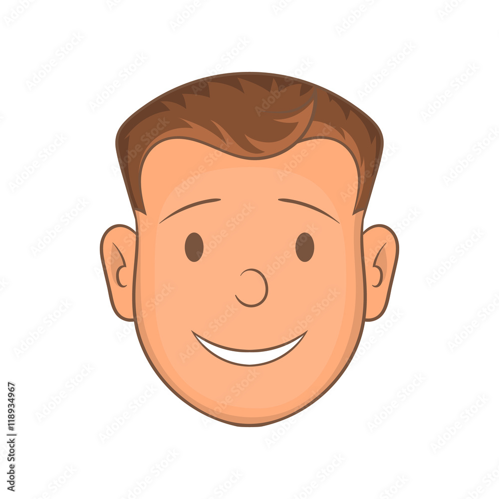 Male face icon in cartoon style isolated on white background. People symbol