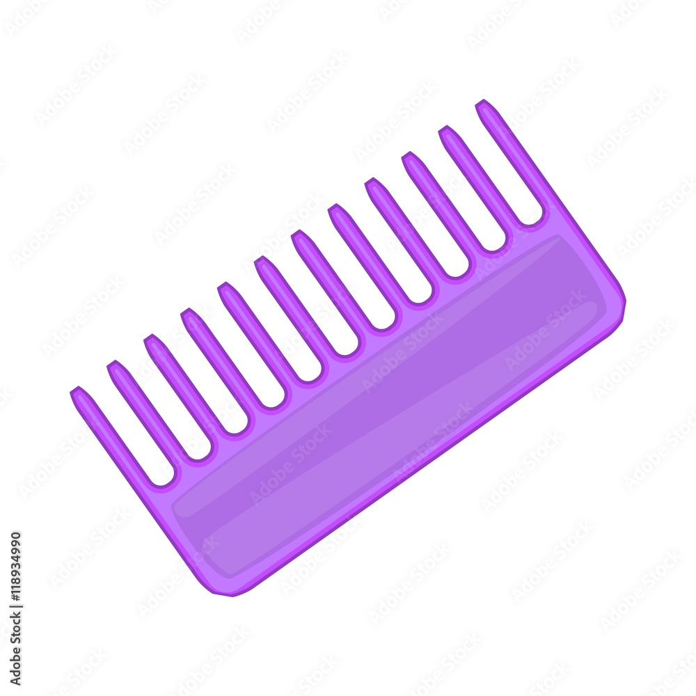 Toothed comb icon in cartoon style isolated on white background. Accessory symbol Toothed comb icon in cartoon style isolated on white background. Accessory symbol