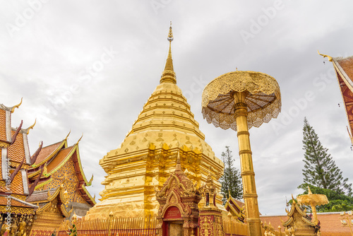 Wat Phra That Doi Suthep  temple in Chiang Mai Province, Thailand. © puthithon