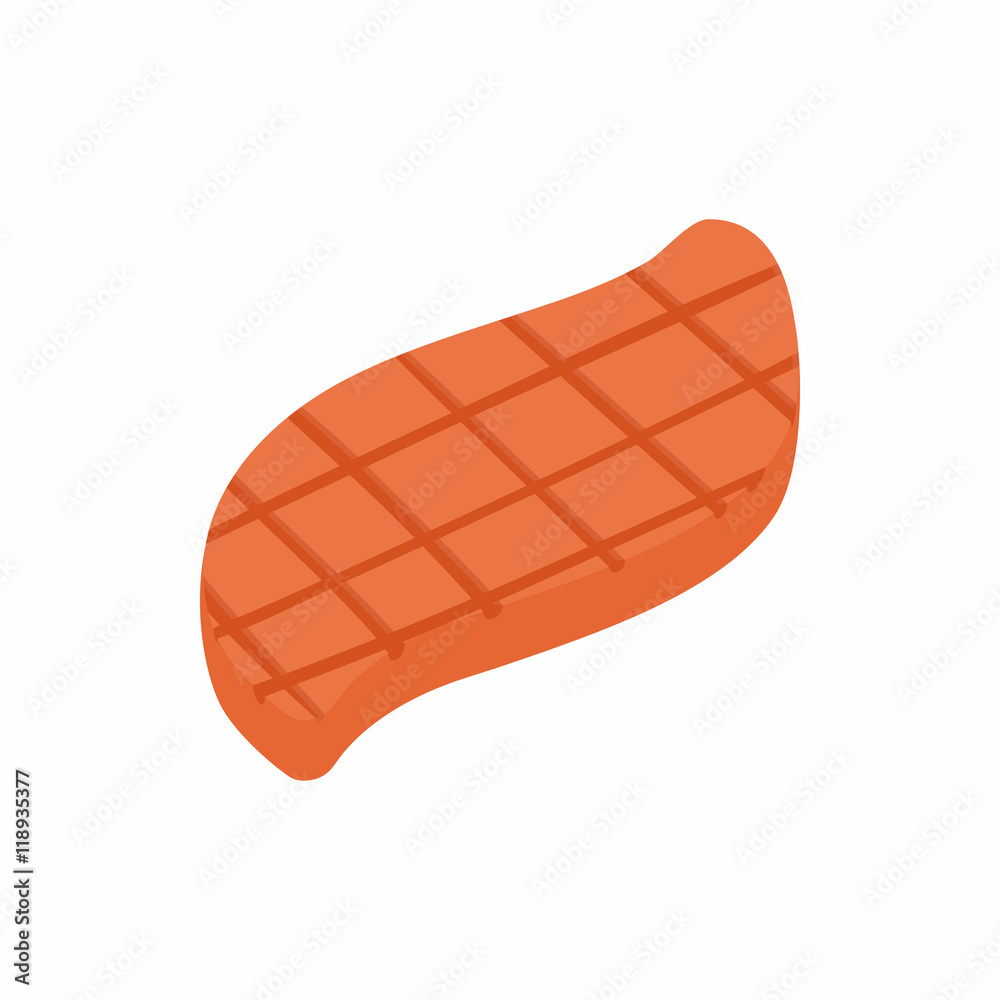 Steak icon in isometric 3d style isolated on white background. Food symbol