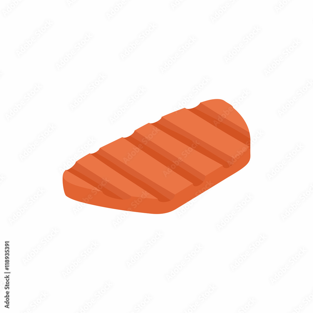 Steak fried on grill icon in isometric 3d style isolated on white background. Food symbol Steak fried on grill icon in isometric 3d style isolated on white background. Food symbol