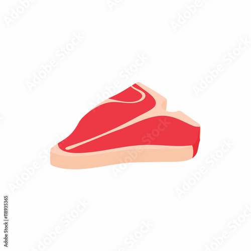 Piece of meat icon in isometric 3d style isolated on white background. Food symbol