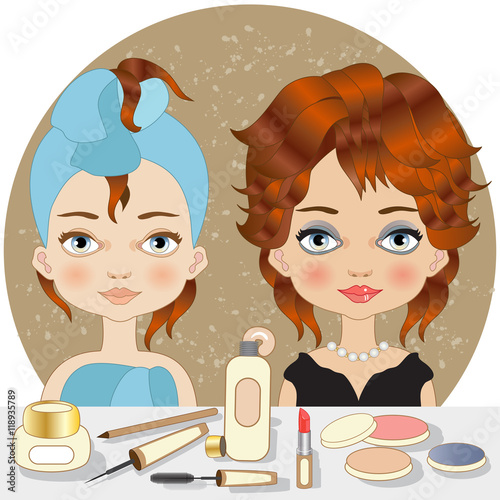 Makeup Before and After