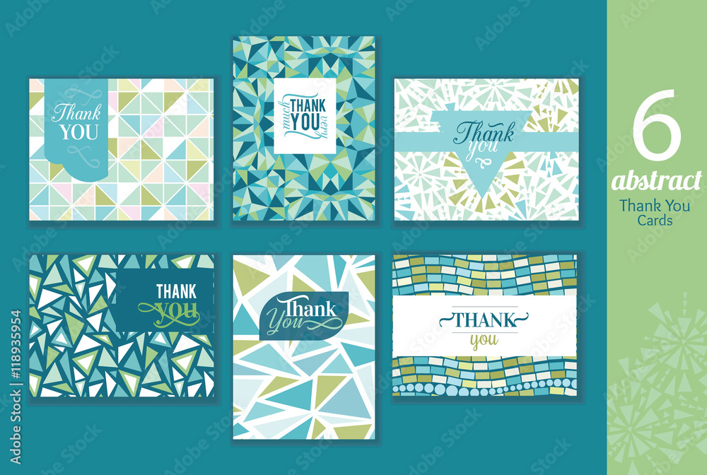 custom made wallpaper toronto digitalSix abstract vintage thank you cards set with text, repeat pattern backgrounds perfect for any event.