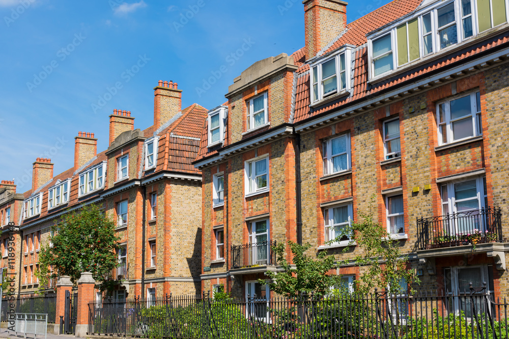 Fototapeta premium Typical Block of Houses Dublin Ireland Brick Architecture