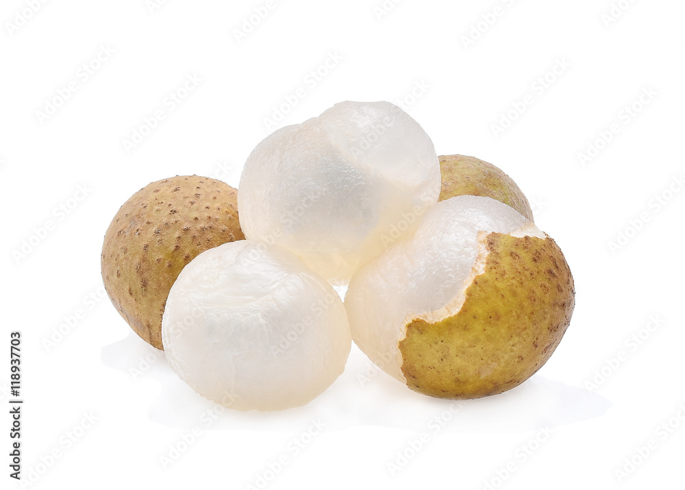 Longan (Dimocarpus longan) on white background Longan (Dimocarpus longan) on white background
