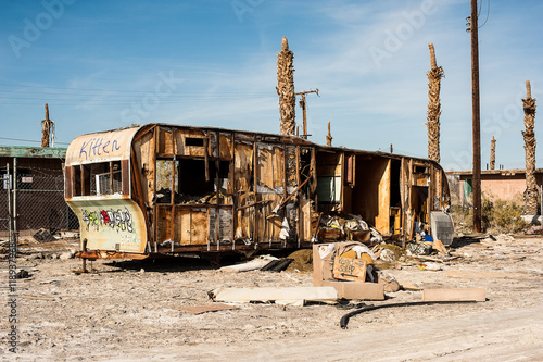 Trailer/Camper trashed - Salton Sea © fcstock