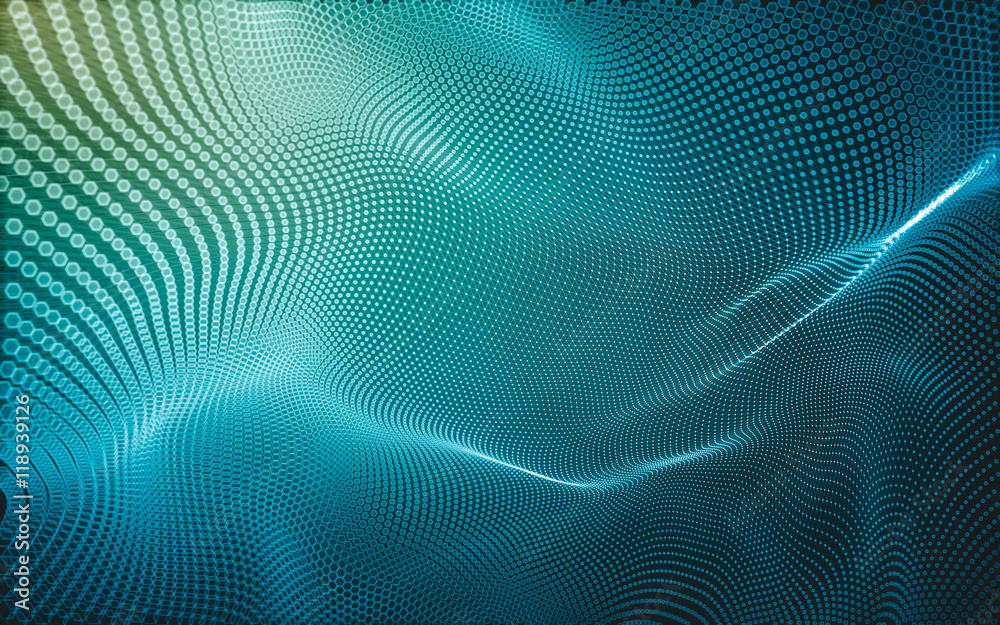 Abstract polygonal space low poly dark background, 3d rendering