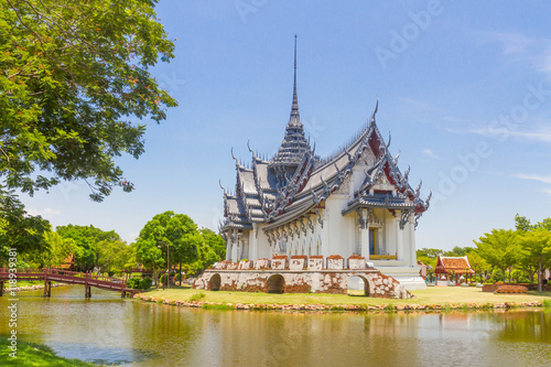 Sanphet Prasat Palace in Ancient City, Samutprakan Thailand