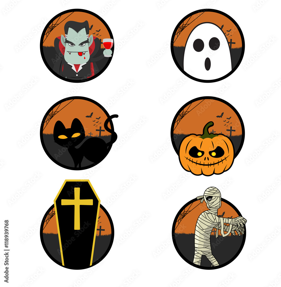 Obraz premium Halloween design elements, labels, banners, signs