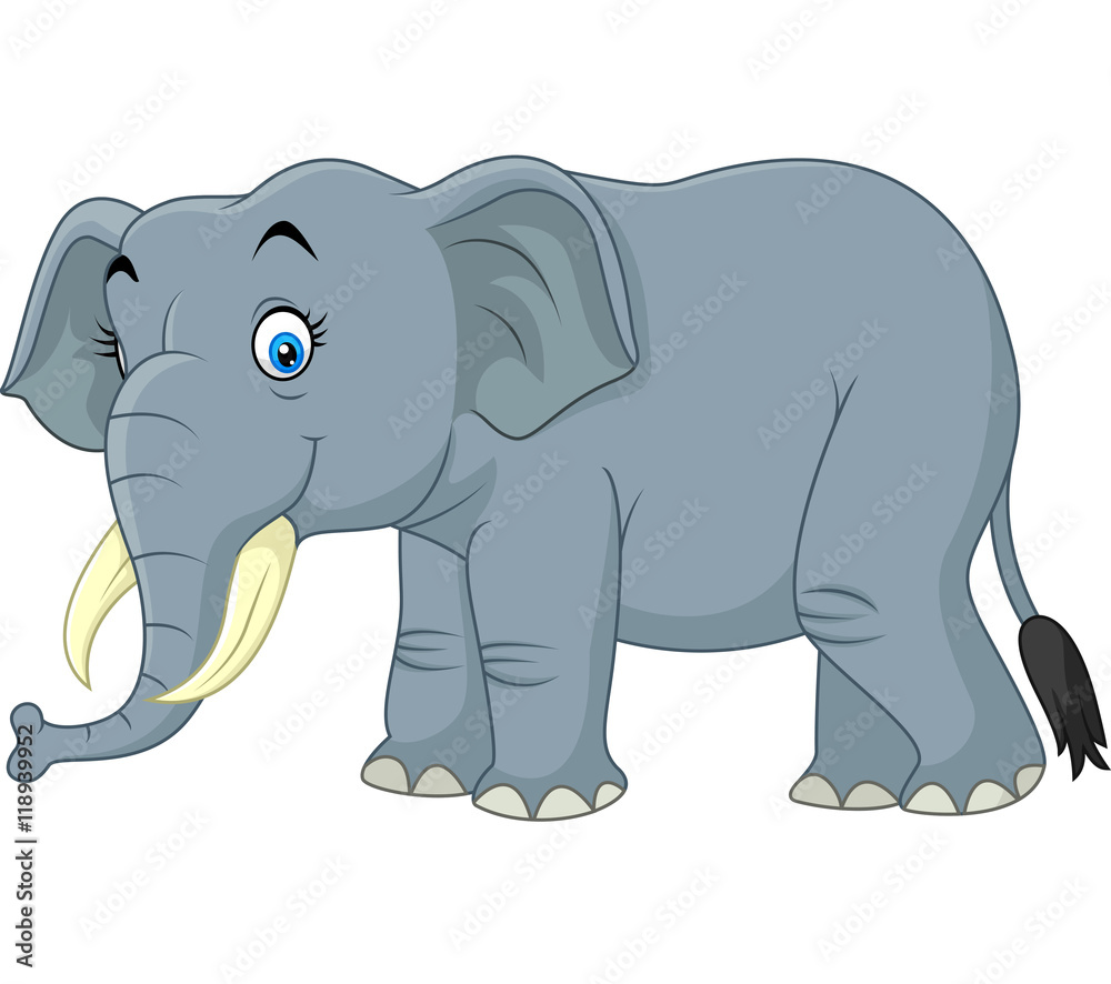 Happy elephant cartoon