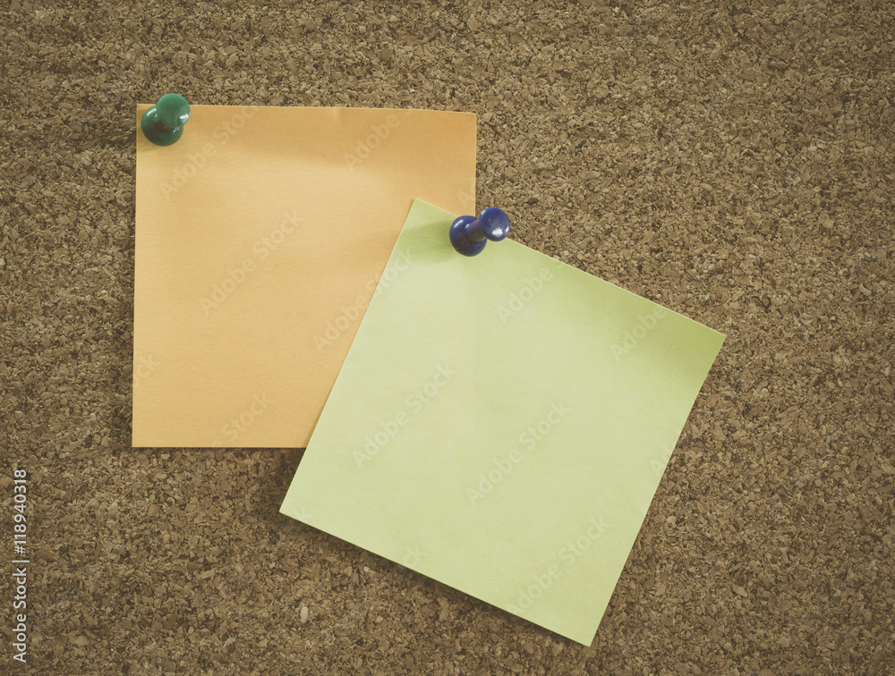 Notes on corkboard Notes on corkboard