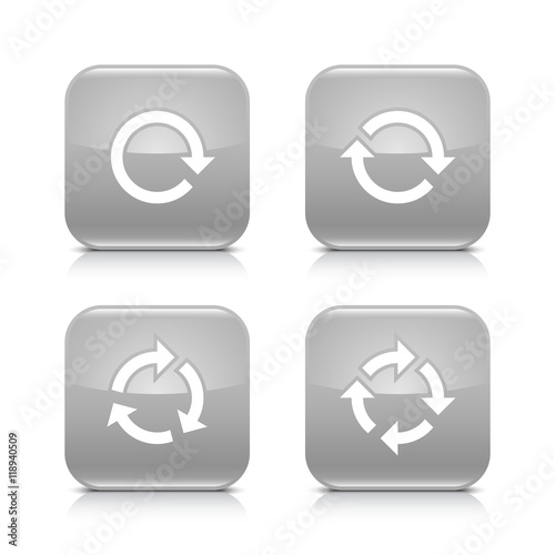 Gray arrow refresh, reload, rotation, repeat sign
