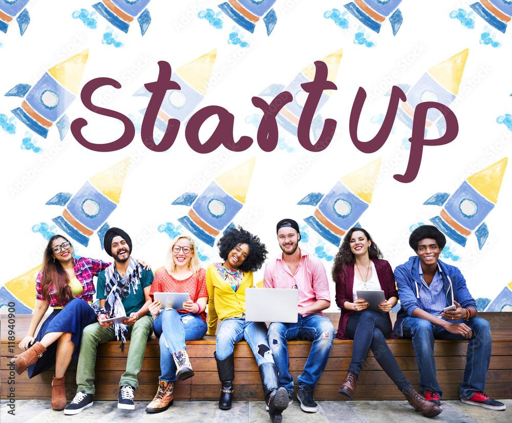Obraz premium Start Up Launch Business Strategy Development Concept