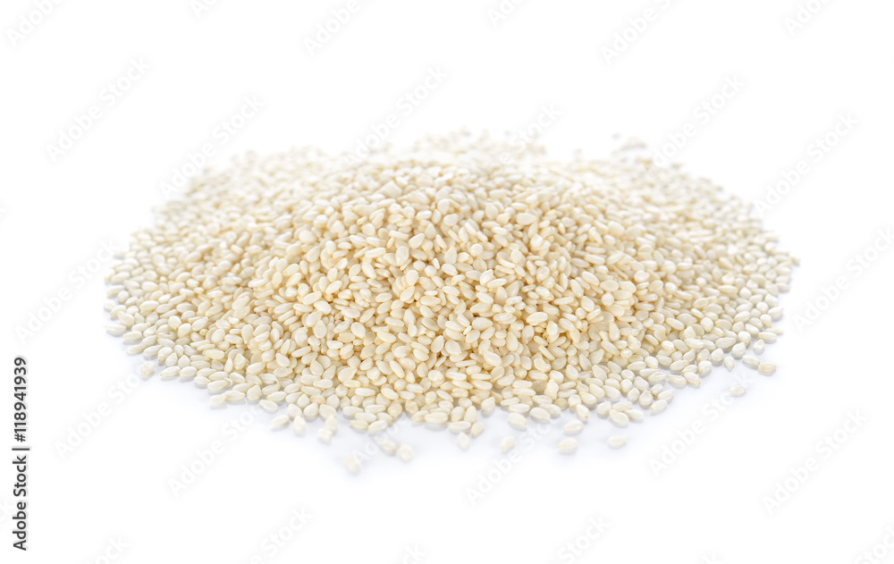 pile of white sesame on white background pile of white sesame on white background