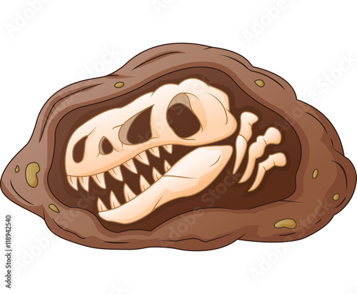 Cartoon head dinosaur fossil