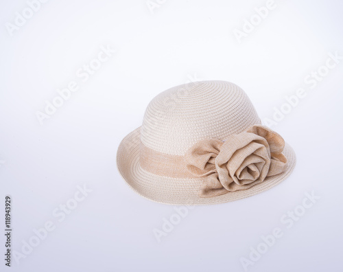 hat for lady or pretty straw hat with flower.
