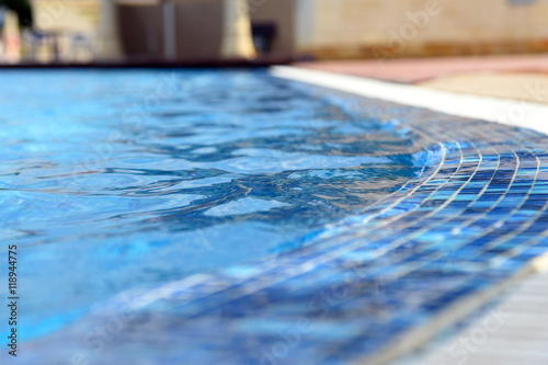 Swimming pool blue mosaic