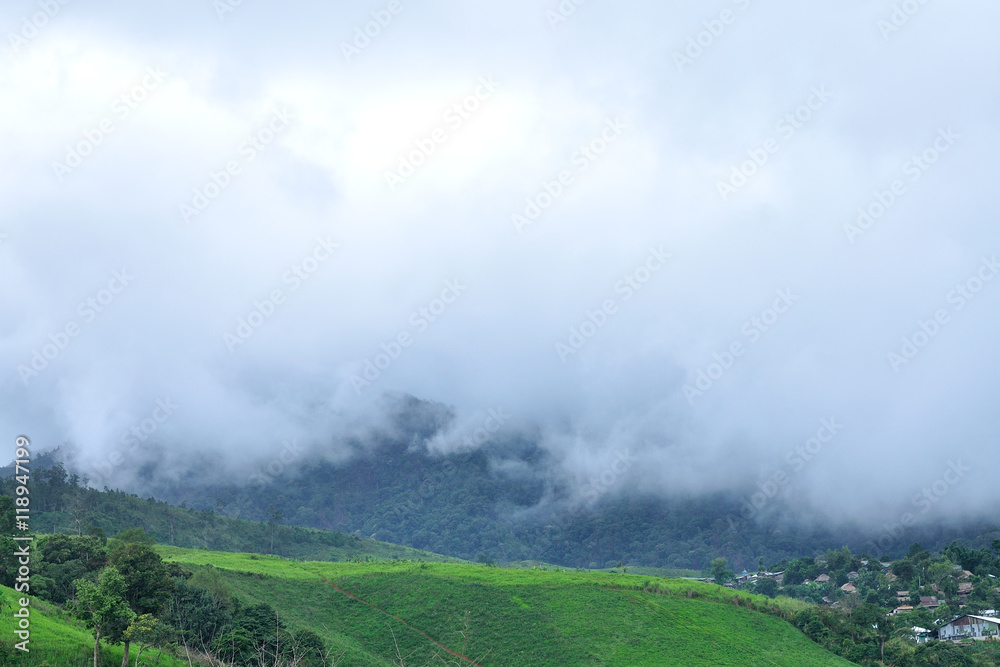 Misty landscape, Thailand