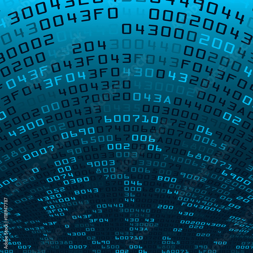 Abstract security background with HEX-code. Vector illustration