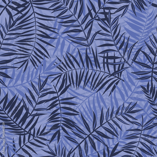 Fototapeta Naklejka Na Ścianę i Meble -  vector seamless tropical foliage pattern, tropics nature, palm leaves pattern, bright graphical summer background allover print design
