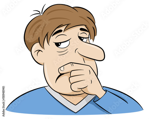 Cartoon eines nachdenklichen Mannes 