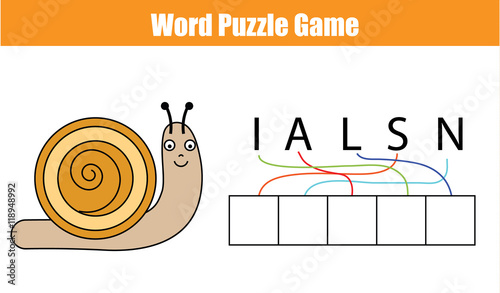 Word puzzle children educational game