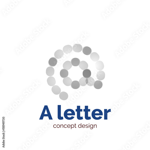 Vector modern minimalistic dotted letter concept logo