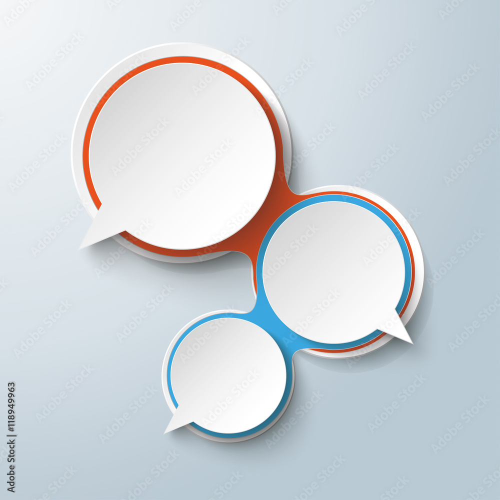 Infographic Design Colored Chains Speech Bubbles 3 Options Infographic Design Colored Chains Speech Bubbles 3 Options