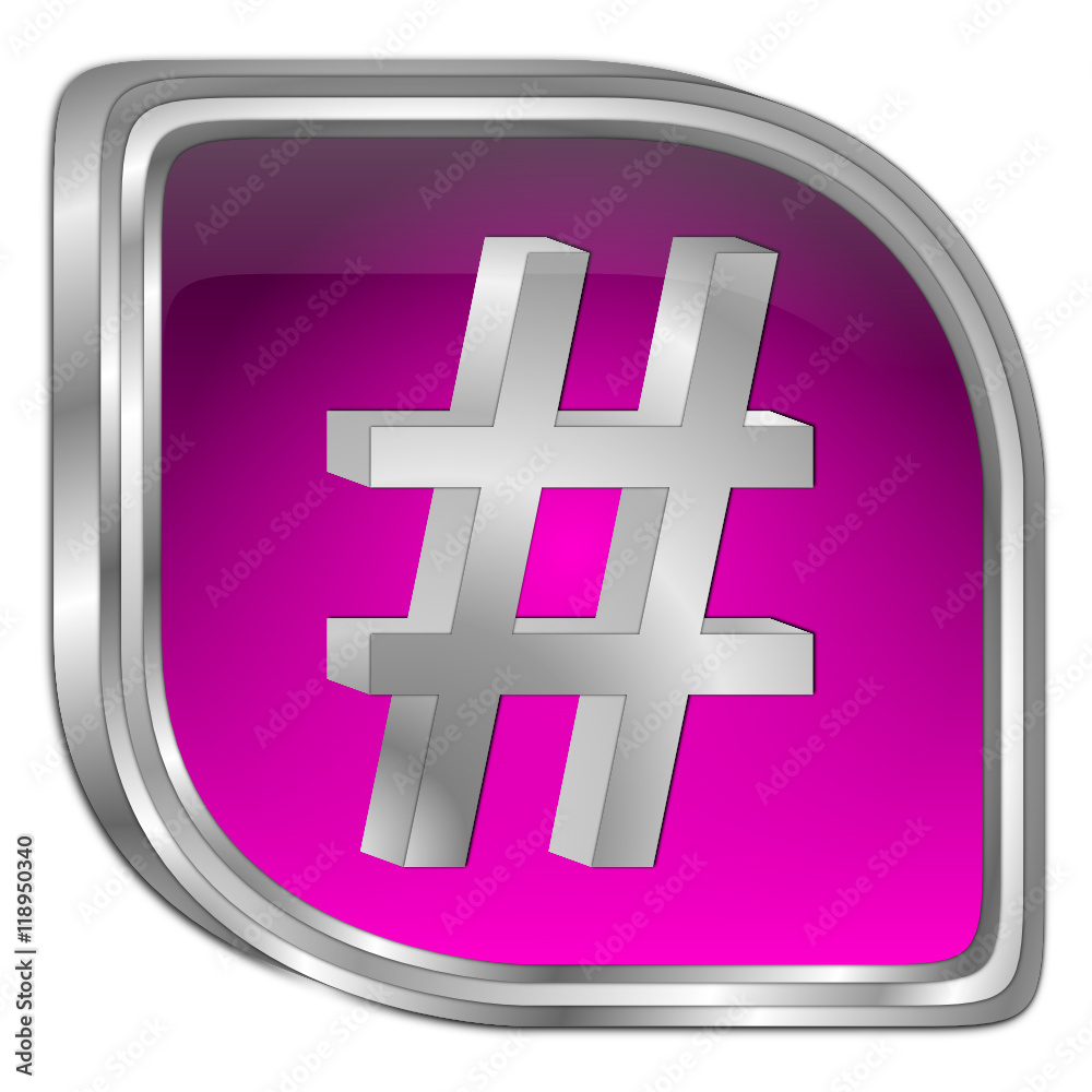 Fototapeta premium Hashtag Button - 3D illustration