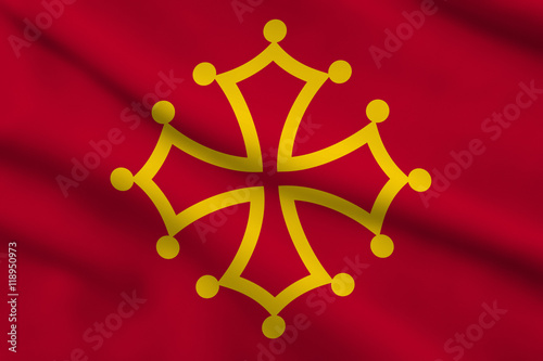 Flag of Region Midi-Pyrénées, France photo