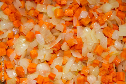 onions and carrots in butter