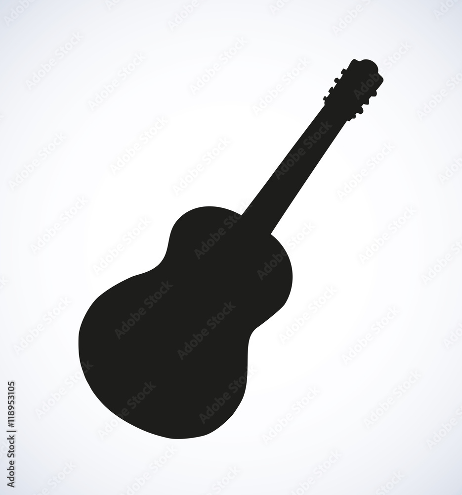 Classical acoustic guitar. Vector sketch Classical acoustic guitar. Vector sketch