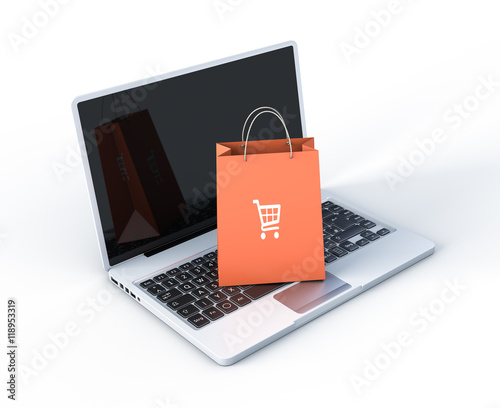 Obraz na płótnie Online shopping w salonie