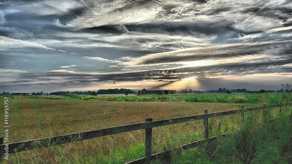 Lancashire fenced farmland