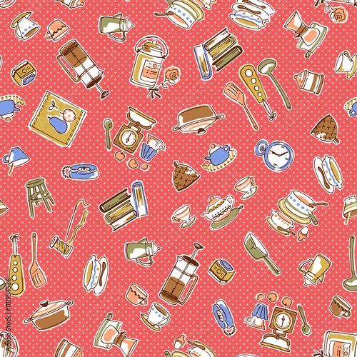 食器類のイラストパターン,