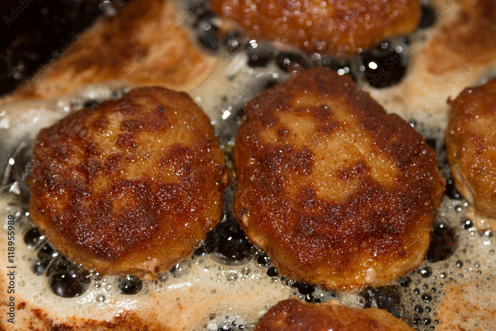 fried meatballs in a pan