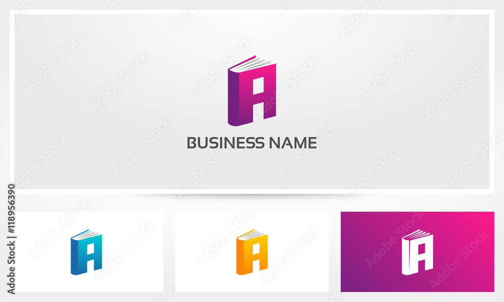 Fototapeta premium Letter A Book Cover Pages Logo