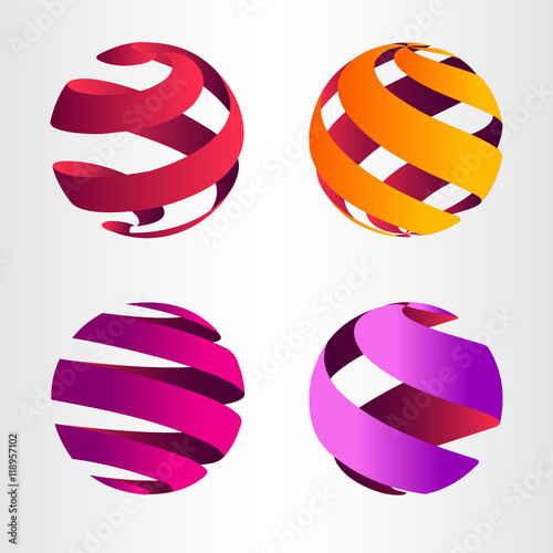 Set of abstract sphere logo photo