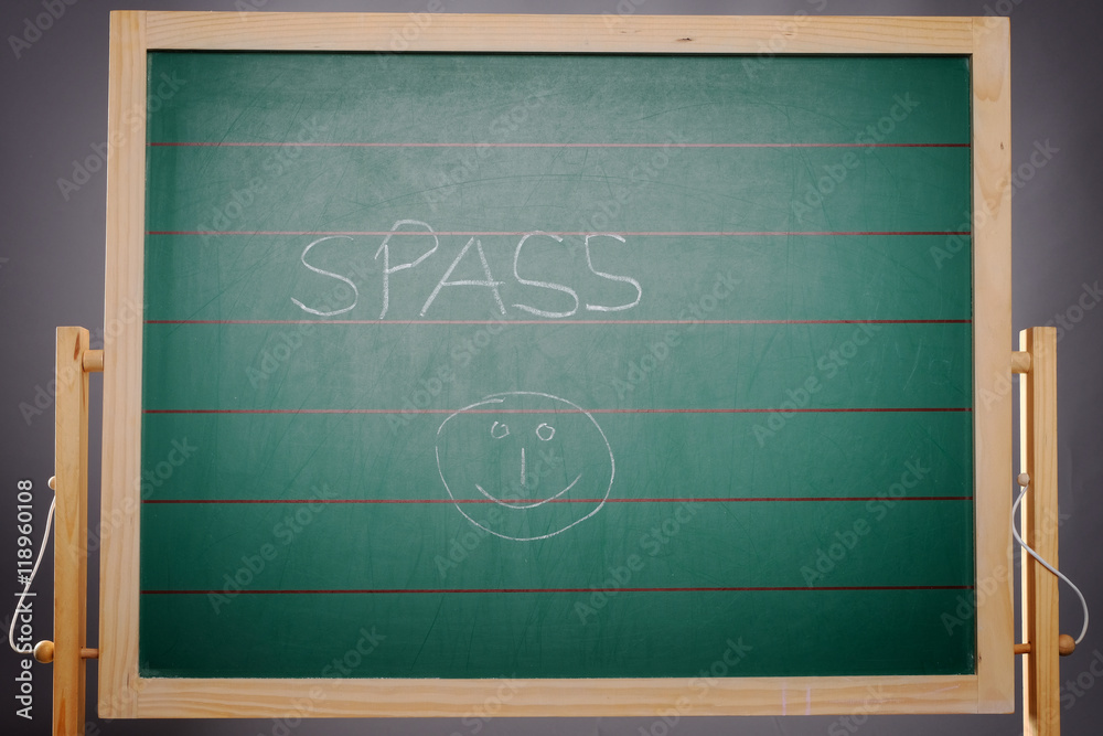 Fototapeta premium Schultafel wort spass