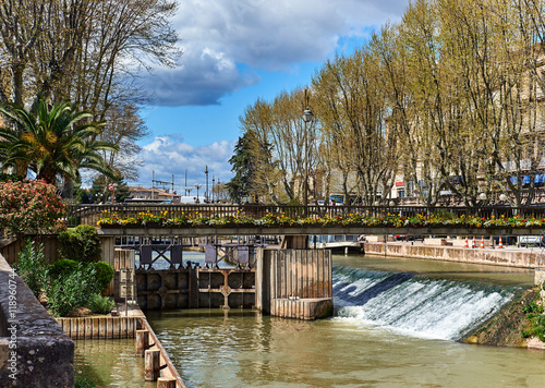 The Canal de la Robine in Narbonne city. France